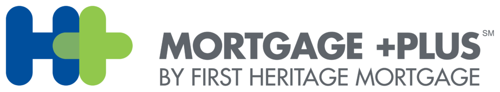 Mortgage +Plus by First Heritage Mortgage horizontal logomark